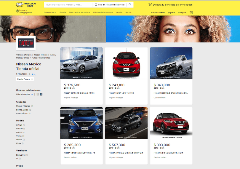 Nissan y Mercado Libre lanzan tienda de vehículos en línea
