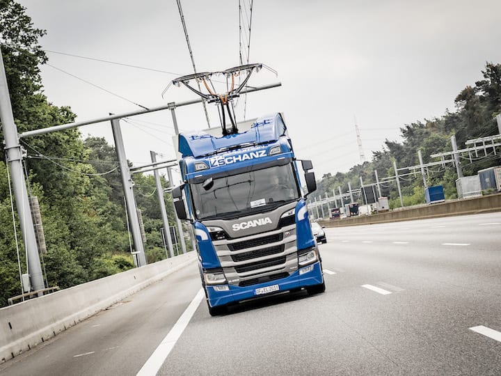 Autopista eléctrica alemana incluirá más camiones Scania