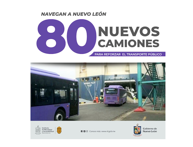 Recibirá Nuevo León 80 autobuses chinos a GNV