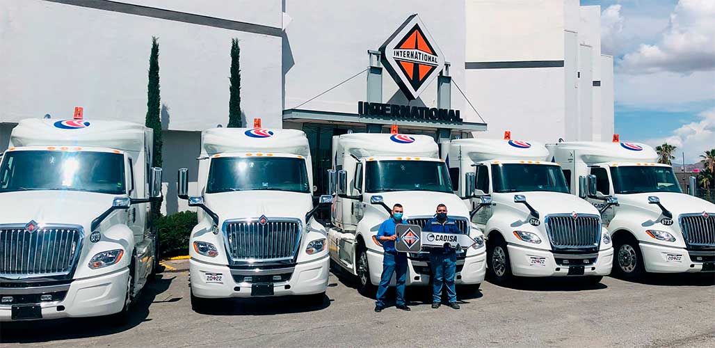 64 camiones International al norte del país