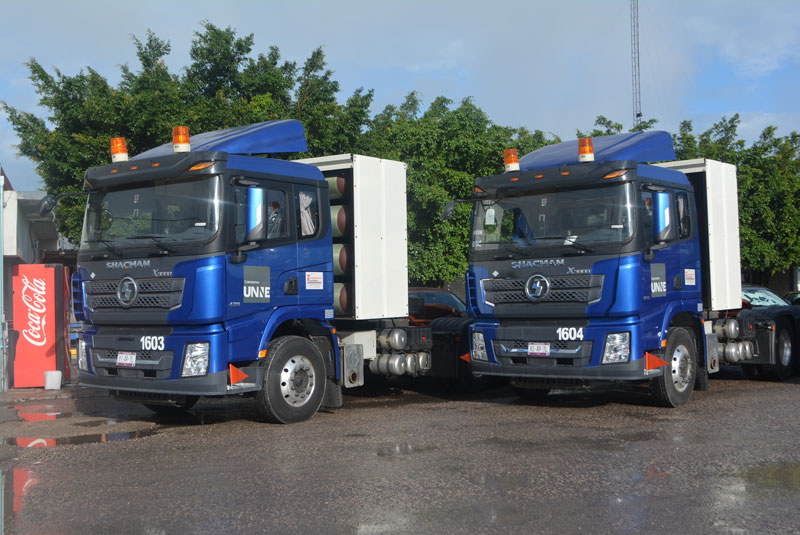 Corporativo UNNE adquiere 11 nuevos camiones a gas Shacman 