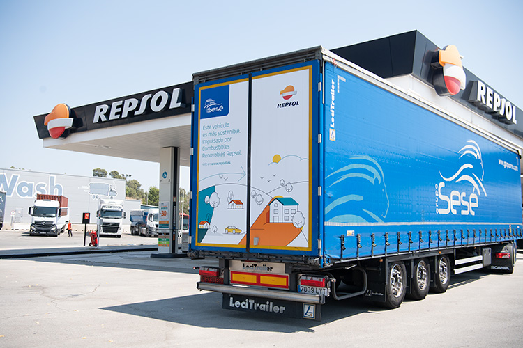 Combustible renovable a prueba en transporte de mercancías