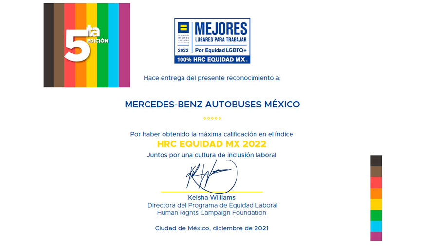 Certifican a Mercedes-Benz por política laboral de inclusión