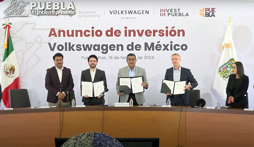 Invertirán Volkswagen y Gobierno de Puebla 1,000 mdd en electromovilidad