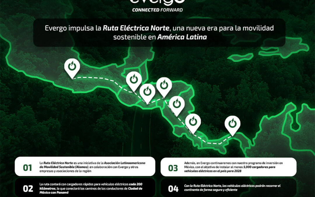 Impulsa Evergo la Ruta Eléctrica Norte, Ciudad de México-Panamá